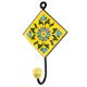 Yellow Floral Ceramic Tile Hook
